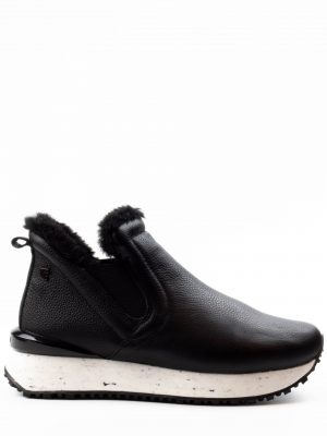 STRYN BOOT WITH FUR BLACK LEATHER