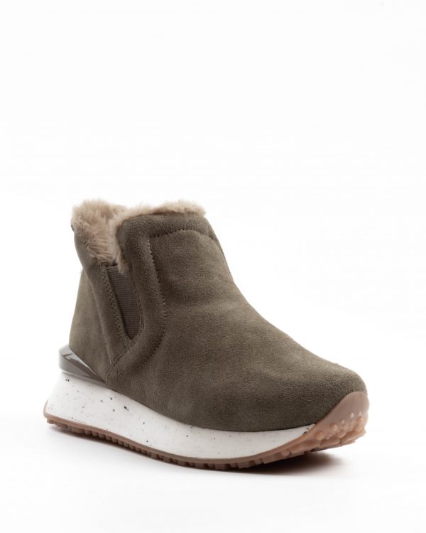 JUNDAL BOOT WITH FUR KHAKI SUEDE