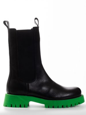 Leather boot with Green Sole